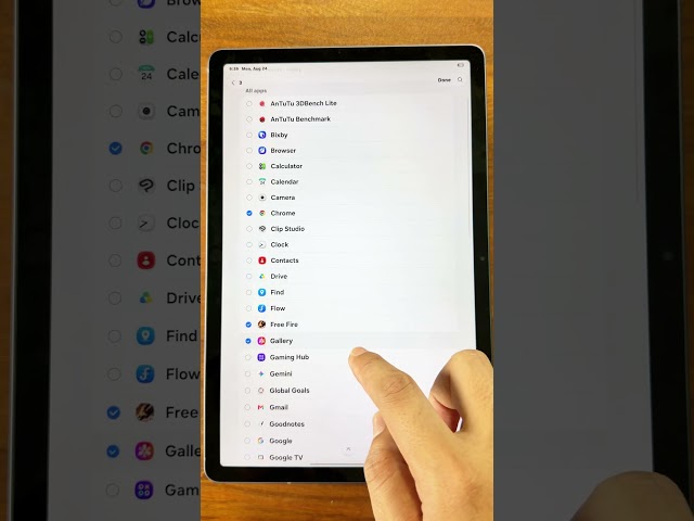 Hide Apps on Galaxy Tab S10 Lite
