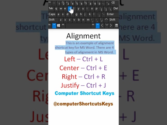 MS Word Shortcut Keys | Align Left, Center, Right, Justify #Word Shortcut | Align Fast | Ctrl+ Keys