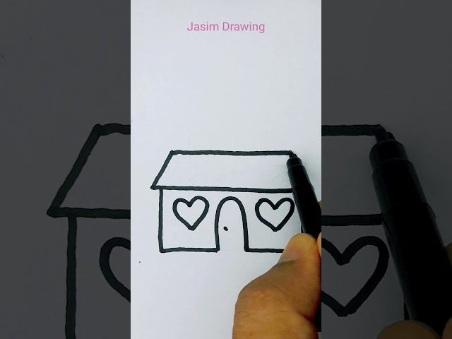 How to Draw an Easy House 🏠 #house #howtodraw #drawing