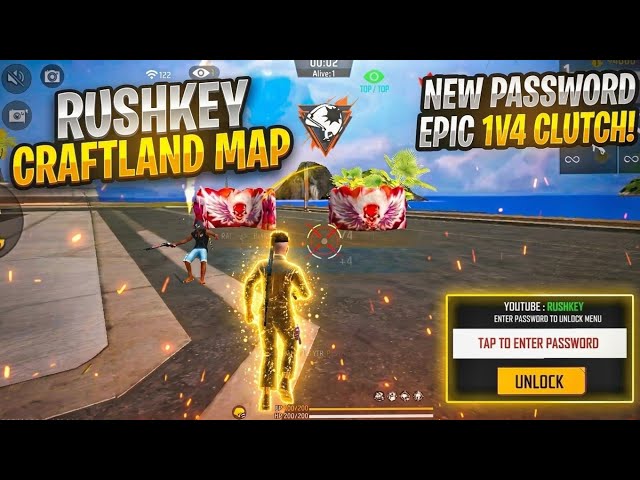 Rushkey 1VS4 craftland map password #shorts #viral #freefireindia