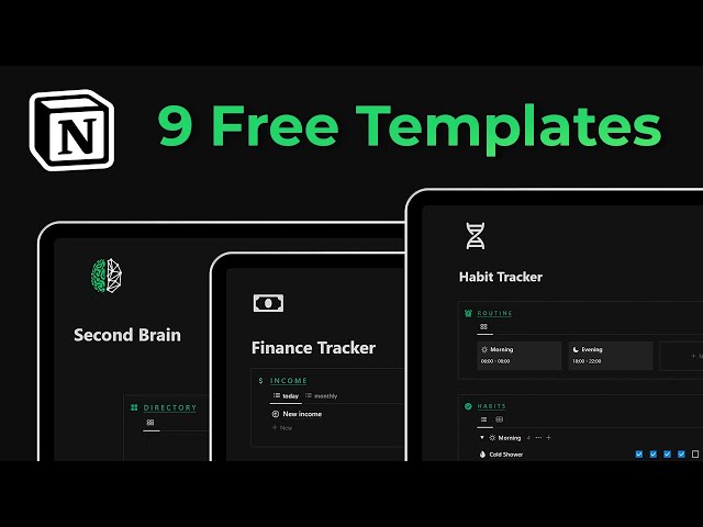 9 FREE Notion templates that will 10x your productivity!