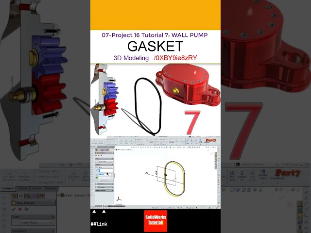 7- Project 16 |Hydraulic Wall Gear Pump| SolidWorks Tutorial :  gasket #SOLIDWORKS #CAD #CAM #video