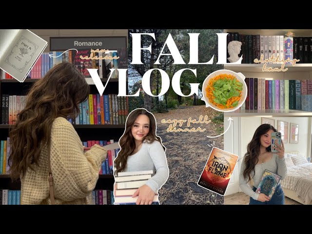 cozy day in my life 🍂🕯️🧣bookstore vlog, book haul + fall clothing haul, cozy dinner + more!
