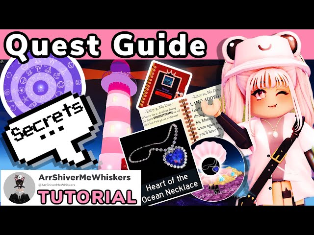 LIGHTHOUSE QUEST TUTORIAL /ROYALE HIGH SECRET CAVE CODES DIARY [Complete Guide] Wave 2 Diamond Beach