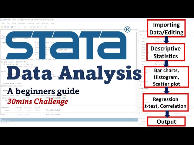 STATA Tutorial for Beginners | Descriptive Statistics, Charts & Data Analysis