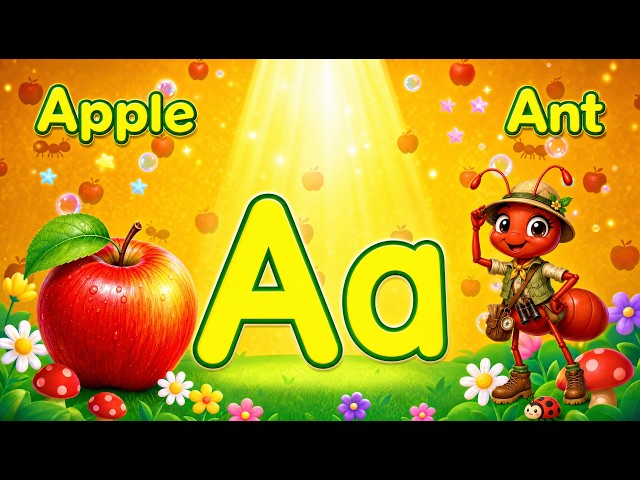ABC Phonics Song with 2 Words | A for Apple, A for Ant | Learn Letter Sounds A–Z