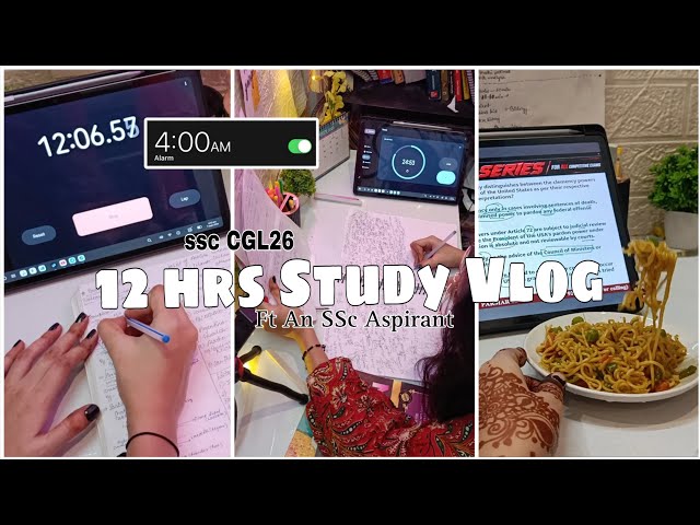 SSC STUDY VLOG: Wake Up At 4 AM For SSC CGL 2026 Self Study Routine | A productive Day in My lIfe ✍️