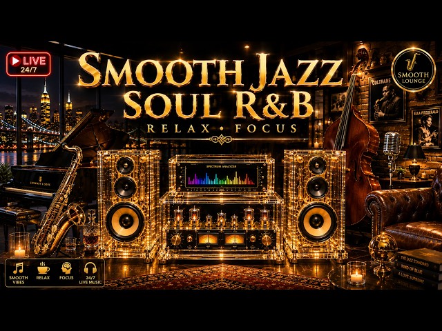 Smooth Jazz & Soul R&B 24/7 – Midnight Jazz Lounge | Relaxing Instrumental Vibes