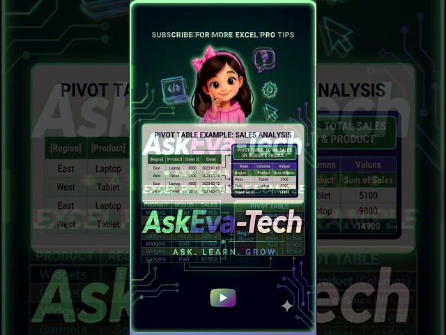​🚀 Pivot Tables for Beginners: Analyze & Summarize Data the Easy Way#excel #pivottables #exceltips