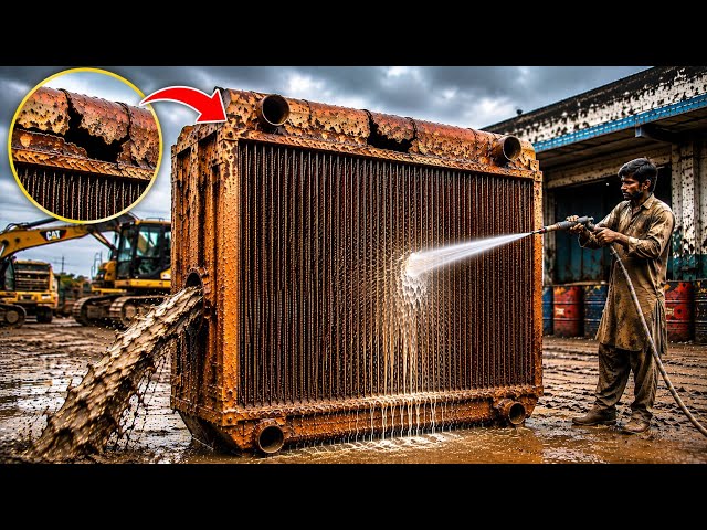 Caterpillar Radiator Was Completely Clogged With Rust… We Brought It Back to Life