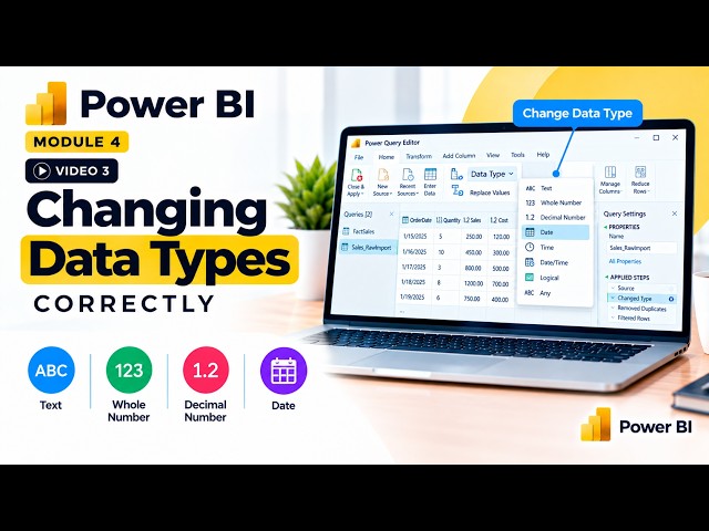 Change Data Types in Power Query | Power BI in Bangla | Beginner Tutorial