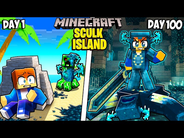 I Survived 100 Days on a SCULK INFECTED ISLAND in Minecraft!