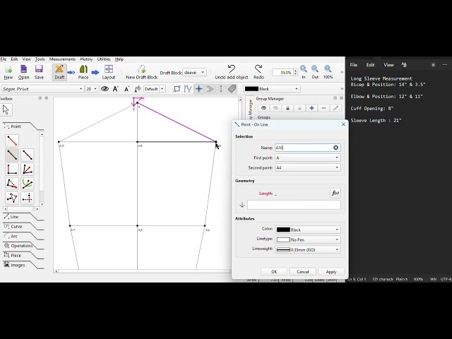 Digital Garment Pattern Drafting: Long Sleeve Development in Seamly2D 🧵📐#sleeves #pattern
