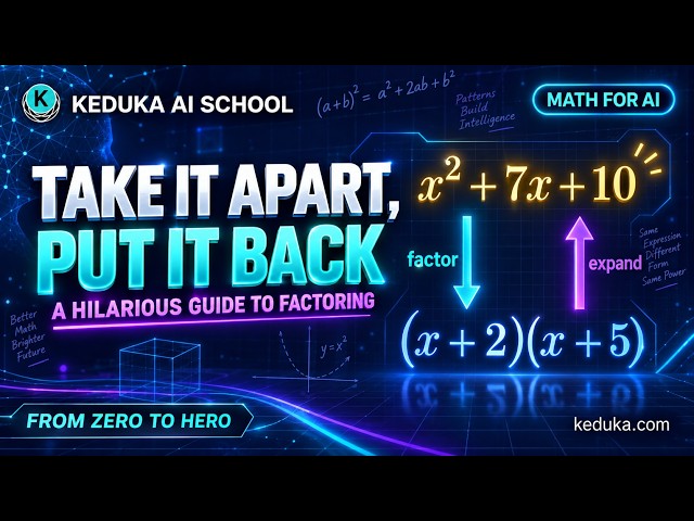 A Funny Guide to Factoring & Expanding Expressions | Math for AI & Data Science: From Zero to Hero
