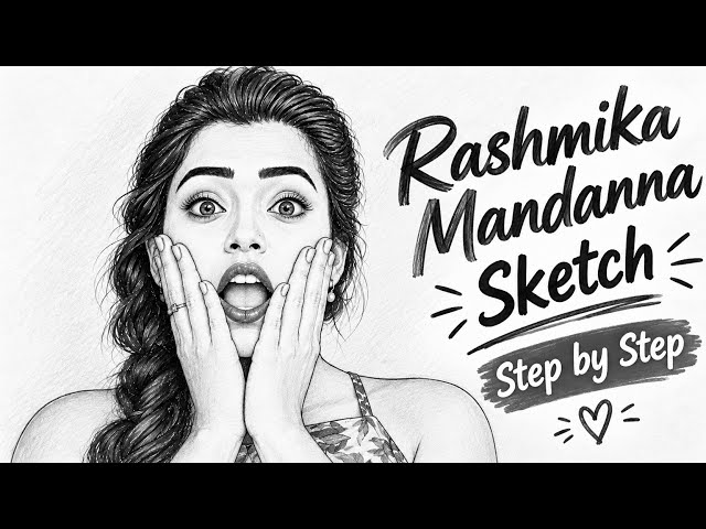 Rashmika Mandanna Sketch Drawing ✨ | Step by Step Pencil Sketch #art#drawing #celebrity #sketch 