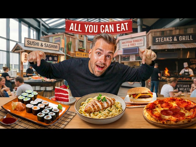 Ich teste 12 ALL YOU CAN EAT Restaurants in EINEM 🤯🤔 (niemand kann alles testen)