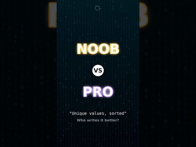 NOOB vs PRO: Unique Sorted Values ⚔️ #python #coding