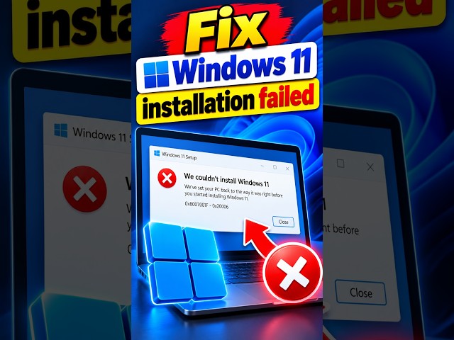 How To Fix Windows 11 Installation Failed ( 2026 )