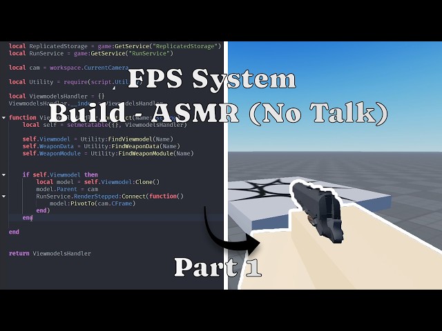 ASMR Roblox Coding | Scripting a FPS System - Part 1 (No talking)