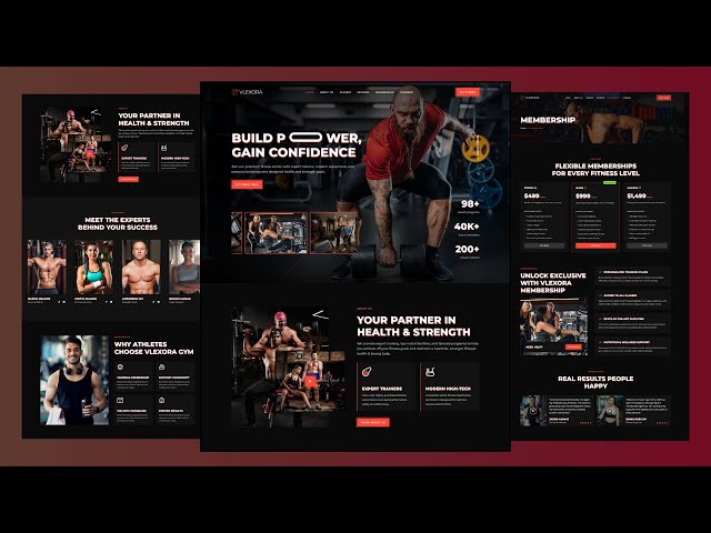 Responsive Gym Website Design Tutorial | HTML CSS JavaScript Frontend Project