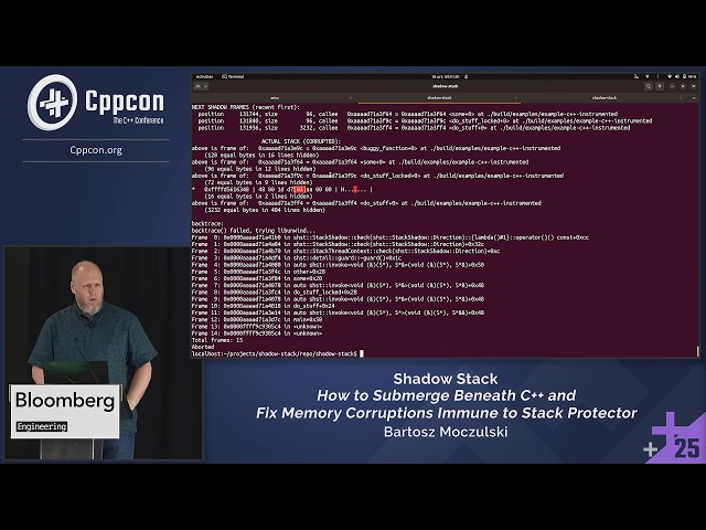 Fix C++ Stack Corruptions with the Shadow Stack Library - Bartosz Moczulski - CppCon 2025