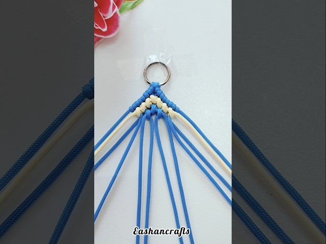 Diy - Watch This Cord Transform Into a Beautiful Keychain 😍 #easycraft #diycrafts #macrame #shorts