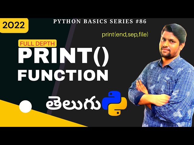 #86 Python Print Function In Telugu | Print Function In Python | Python Tutorial In Telugu