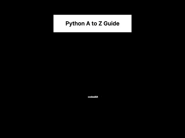 Python A to Z Roadmap From Beginner to Advanced #python