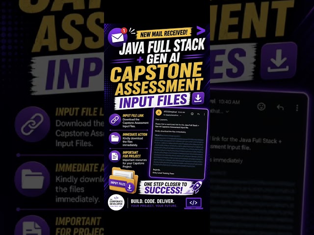 Accenture Capstone Assessment Input Files Received! 📂 | Java Full Stack + Gen AI #shorts #capstone