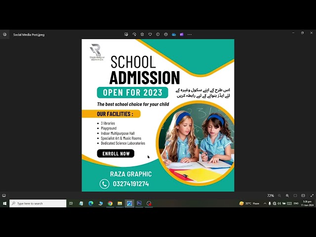 Adobe PhotoShop How to Design a Social Media Post for a School