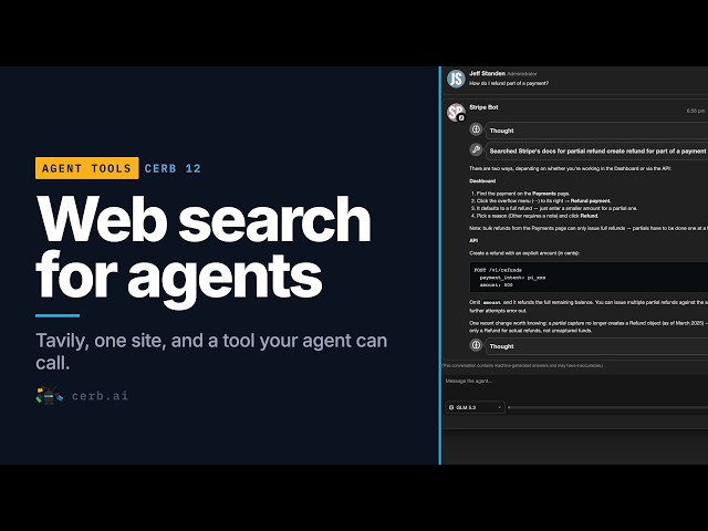 Web search agent tool with Tavily