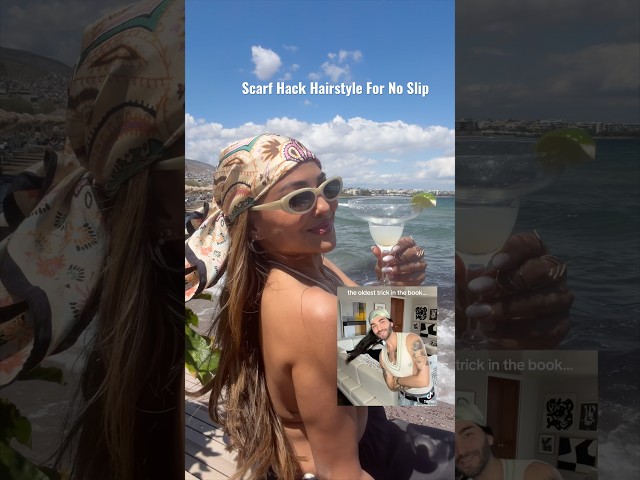Scarf Hack Hairstyle For No Slip💫 #grwm #hairtutorial #hairstyle #style #fashion #outfit #ootd