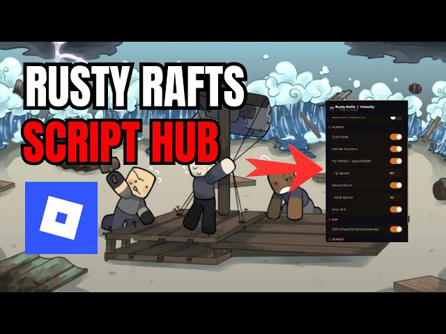 Roblox Rusty Rafts Script Hub | Auto Crates, God Mode, Fly, + More