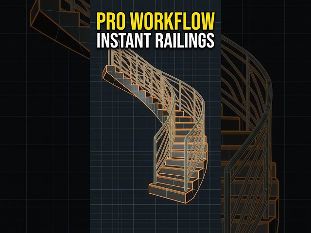 How to Model Spiral Stair Rails in Blender Fast