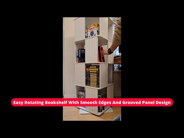 YOSHOOT 4-Tier Rotating Bookshelf 360 Rotating Bookcase Build Instructions and Review