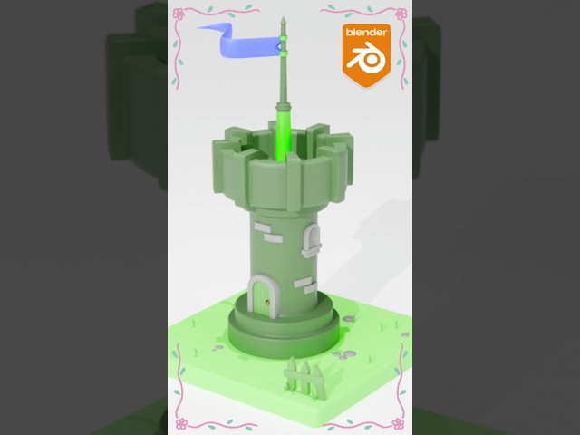 3D Watch Tower Modeling in Blender 5.1 #b3d #blender3d #shorts