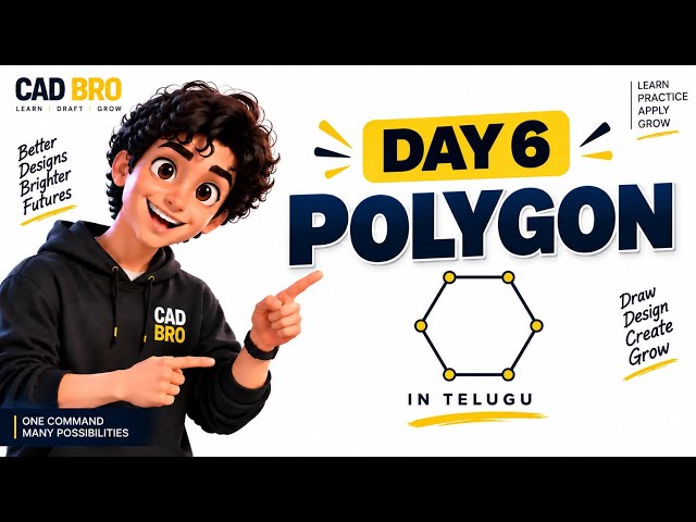 Day 6 | POLYGON Command in AutoCAD | Complete Guide for Beginners |  CAD BRO