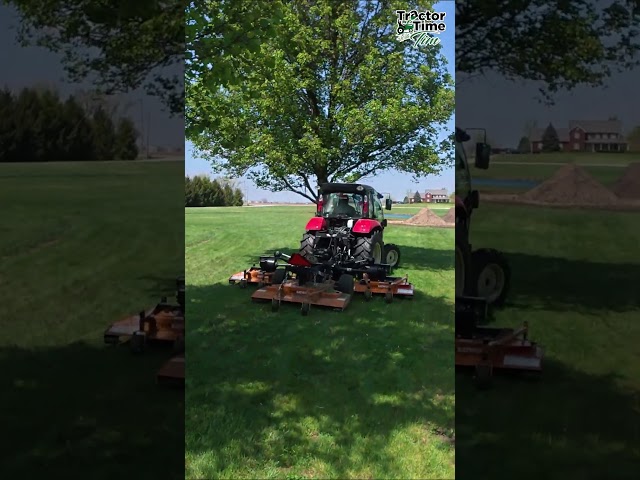 60 HP Tractor Cutting 12 Feet of Grass #tractor #mowing