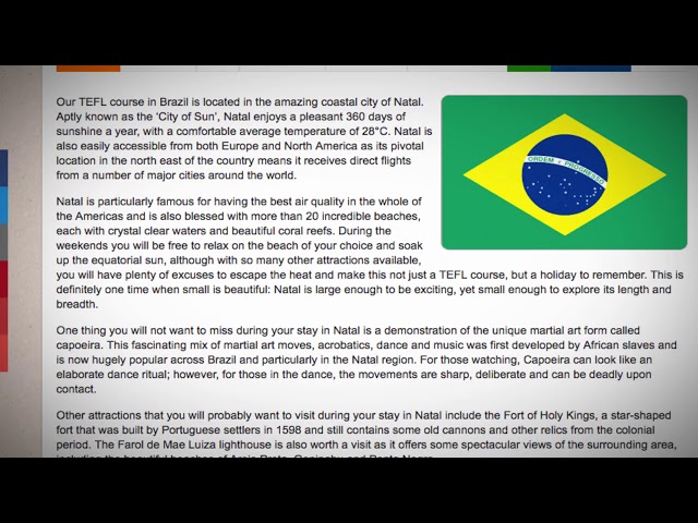 TEFL / TESOL Course in Natal, Brazil | Teach & Live abroad!