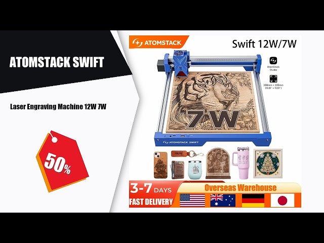 ATOMSTACK SWIFT Portable Laser Engraving Machine 12W 7W Laser Engraver Wood working Tools Diy Dog ta