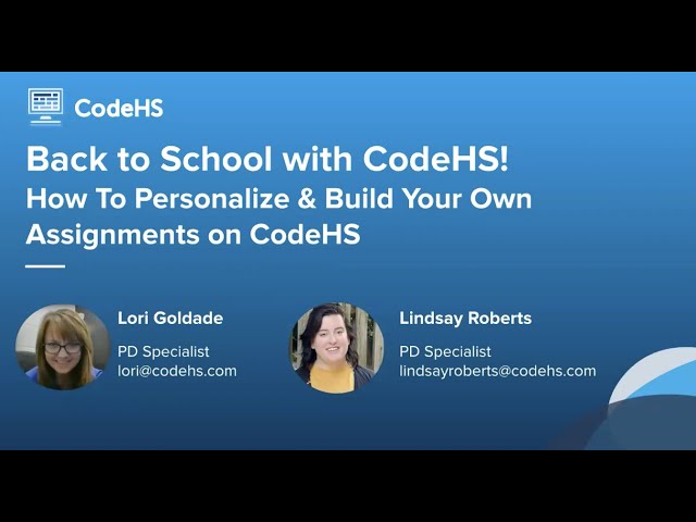 How to Personalize and Build Your Own CodeHS Assignments