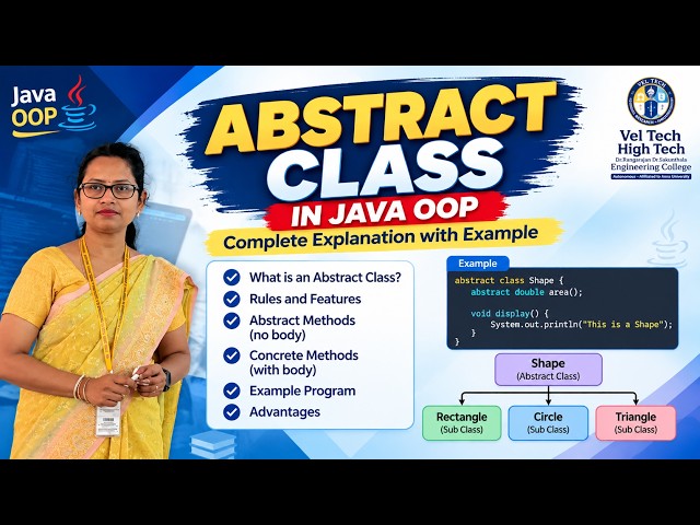 Abstract Class in Java OOPS| Explained with Example | Java Programming