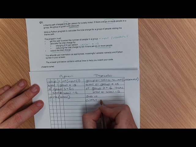 Programming GCSE Example Questions - AQA Computer Science - Revision 1