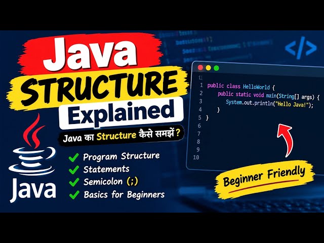 Java Structure Explained in Hindi | Java Ka Structure Kaise Samjhein? | Java Programming Basics