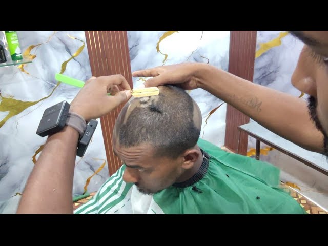 ASMR Head Shaving ✨ Clean Head Shave with Razor | Indian Barber Relaxing ASMR