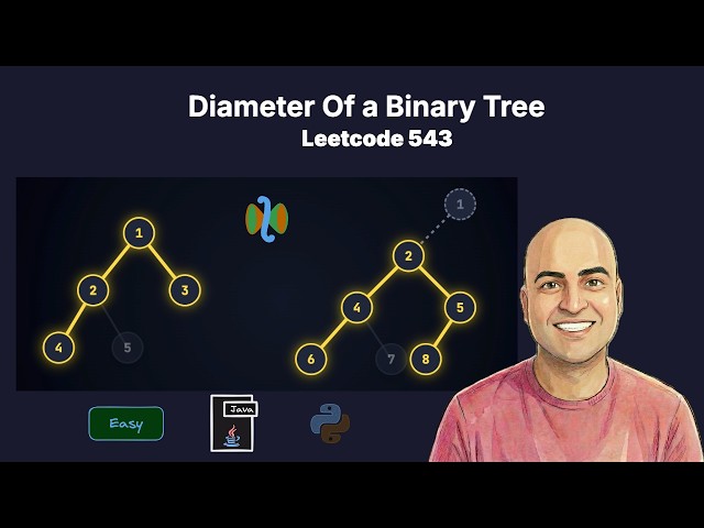 Diameter Of a Binary Tree - Leetcode 543 | Java & Python: From O(N²) to O(N) in One Pass