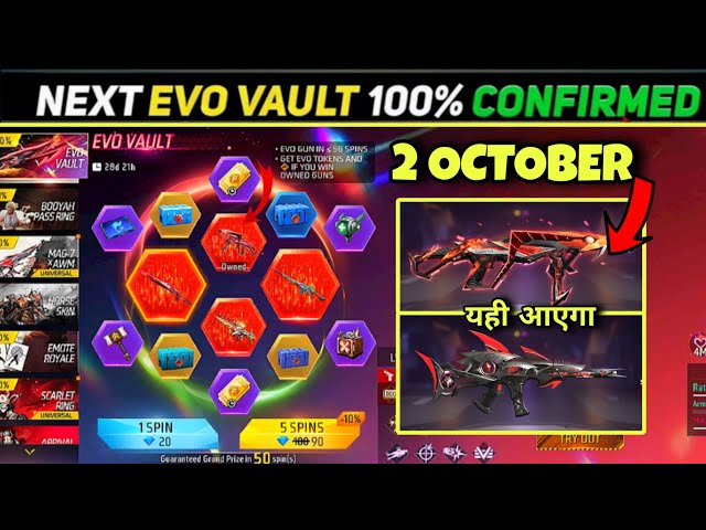 October Month Evo Vault Event 🥰| Cobra MP40 & Woodpecker Gun Skin Return 🤔| Next Evo Gun Free Fire 🔥