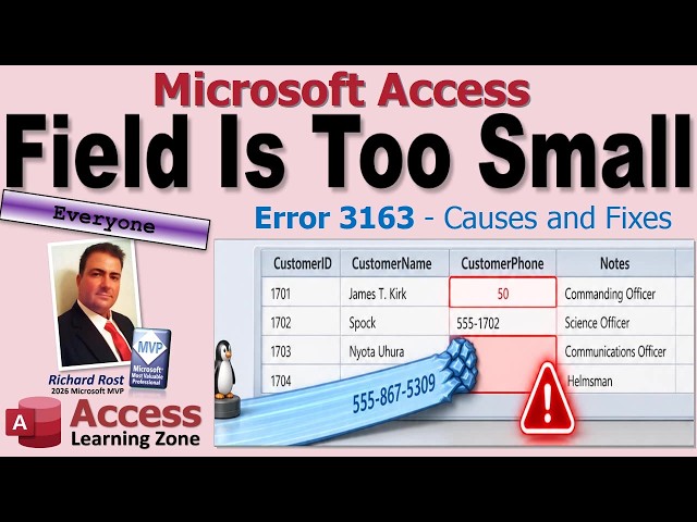 Microsoft Access Error 3163: The Field Is Too Small - What It Means and How to Fix It