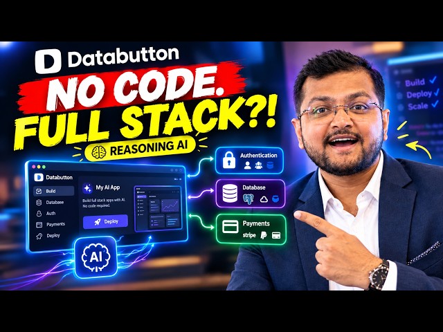 Databutton  First EVER Reasoning AI Full Stack Developer with NO CODE! (Auth, Database, Payment)