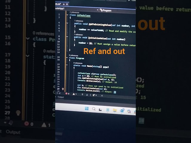 c# interview questions and answers ,Ref and out in c# #shortsfeed